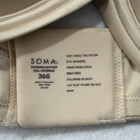 Soma 36G Women's Bra Underwire Support Full Coverage - Picture 2 of 3